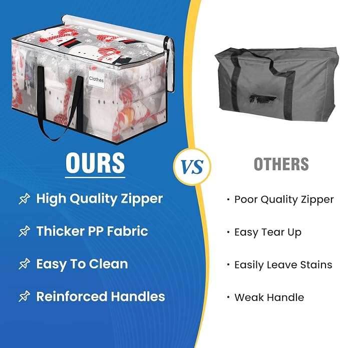 RoomHacks Clear Heavy Duty Extra Large Moving Bags, Reinforced Handle and Double Zipper, Storage Bags Alternative to Moving Box (2 Packs)