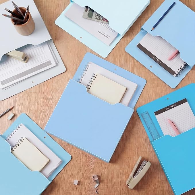 6 Pcs Magnetic Wall File Organizer Magnetic Wall File Holder Refrigerator Magazine Holder for Mail Letters Paper(Ocean Color,Vertical-large)