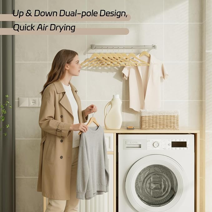 Alise Double Towel Bar, 32" Towel Rack for Bathroom Wall, Brushed Nickel | SUS304 Stainless Steel Bathroom Towel Holder, Quick Drying Towel Hanger Towel Rod, Useable Length 30.8"
