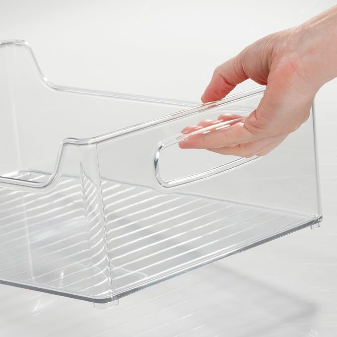 iDesign Stackable Storage Bin with Handles, Clear | For Pantry or Fridge, Made in USA