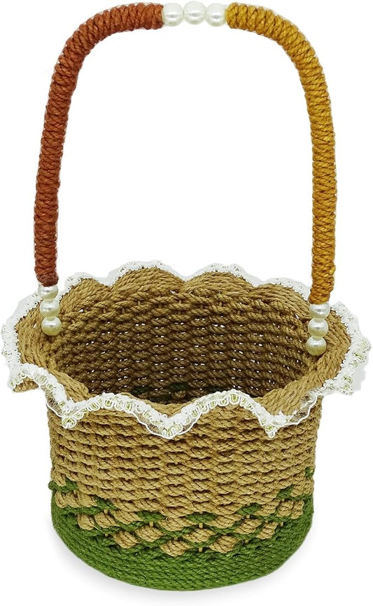 Zenpeace Wicker Basket, Suitable For Hand-Woven Basket In Bedrooms, Kitchens, Bathrooms and Living Rooms, for Organizing and Decorating Projects, Storage Clothes and Various Items vases