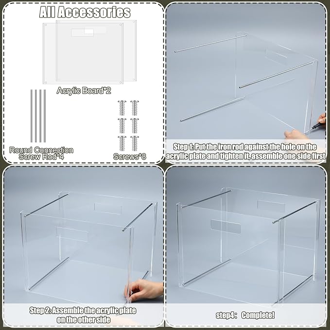Dispowreath 24 Hanging File Folder with Acrylic Organizer for Letter/a4 Size Desktop Clear File Storage Box with Handles for Home Work Office Use (Green,Classic)