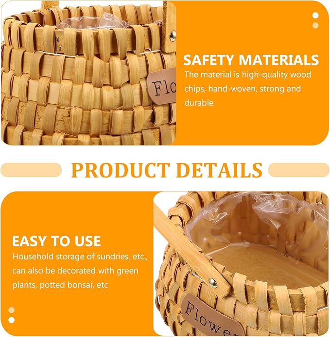 1pc Woven Basket for Home Decor Storage for Flowers Fruits and Chemical Design Elegant Shape for Stylish Organization