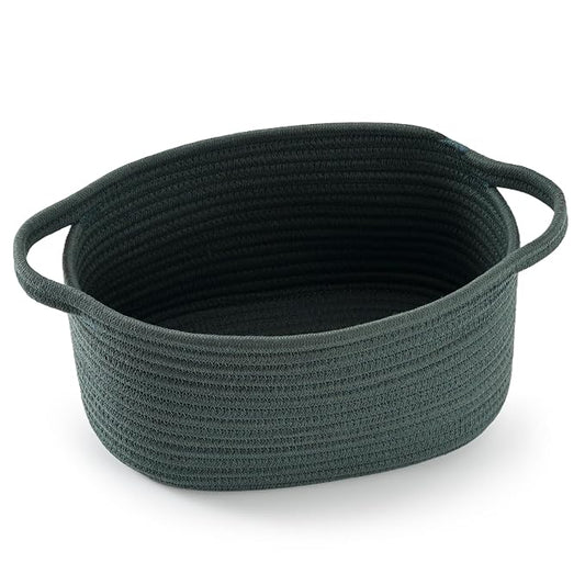 Happyiren Cute Woven Storage Basket – Hunter Green Empty Gift Burr Basket | Great for Halloween, Thanksgiving, Christmas, Birthday, Holiday Gifts; Eco-Friendly Organizer Bin for Nursery, Plants