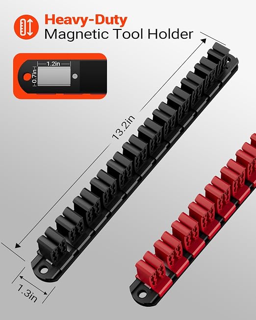 DEHOYI Magnetic Screwdriver and Wrench Organizer for Workshop, Garage | Heavy-Duty Tool Organizer with Magnet & Space-Saving Tool Holder | Gift for Father, Brother, Boyfriend (2 PCS)