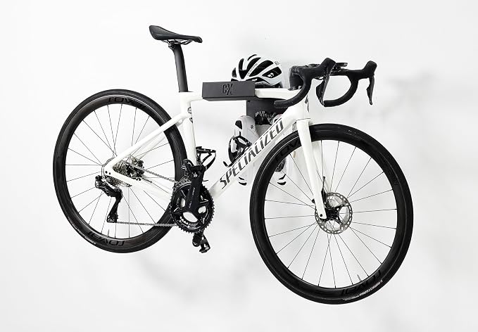 Bike Wall Mount Rack with Gear Hooks – Horizontal Bike Rack shelf- Bicycle Storage Hanger for Garage or Indoor Use - Bike Storage Wall Mount System