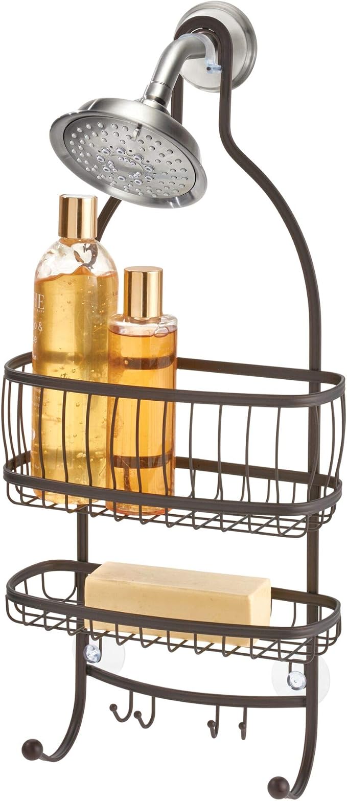 iDesign 61971 York Lyra Hanging Shower Organizer - 10" x 4" x 22", Bronze