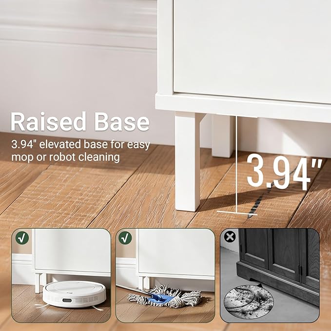 Haotian Slim Shoe Cabinet Entryway | Hidden Shoe Storage with Two Flip Drawers to Save Space, Freestanding Shoe Rack for Front Door, Entryway, Hallway (White)