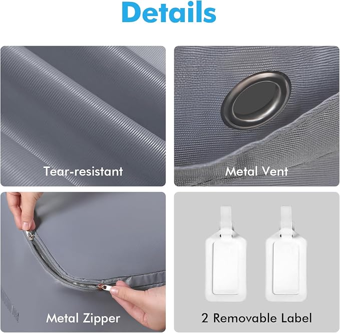 Comforter Storage Bag-Ultra Space Saving Large Self Compression Organizer for Comforters and Blanket,3-Layer Zipper Self-Compressing Organizer for Storage Bedding. (Gray, 2 Pack)