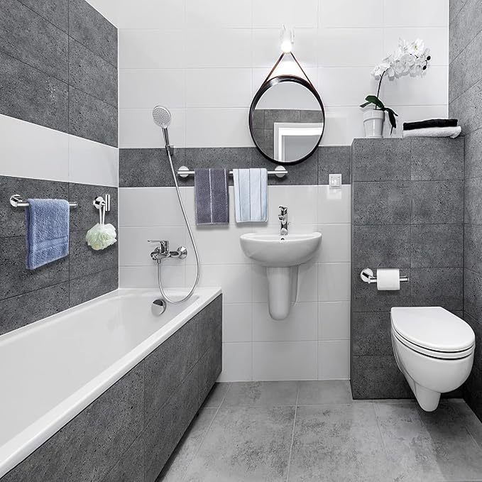 Towel Bar for Bathroom Polished Chrome, 27Inch Towel Rack Wall Mounted, Thicken Round Bath Towel Holder Rod SUS304 Stainless Steel, Heavy Duty Dish Cloths Hanger for Bathroom, Kitchen