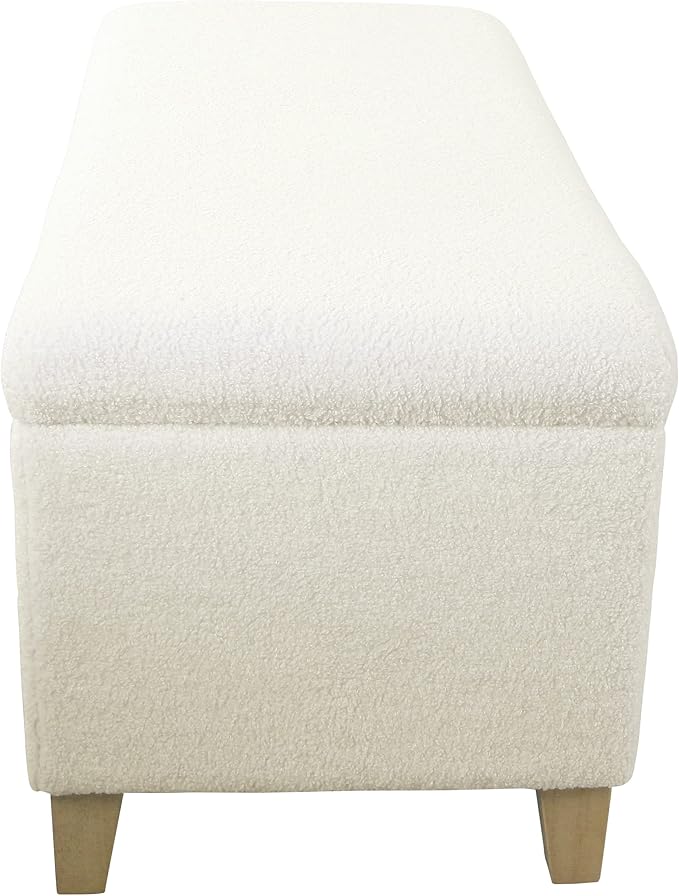 HomePop 42" Sherpa Storage Bench - Cream