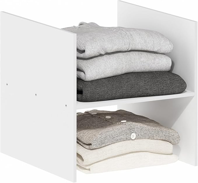 Furinno Cubicle Cube Insert, H-Shelf Cube Organizer, Fits into Furinno Extra Thick Cubes, for Organizers and Storage, White (Does not fit IKEA Kallax Shelving)