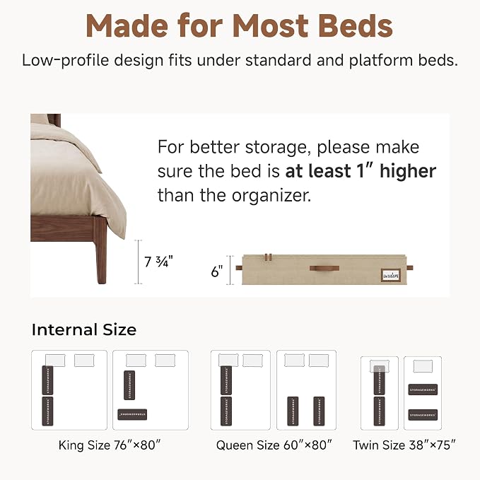StorageWorks Large Under Bed Storage Containers with Handles and Label Holder, 2 Pack Ultra-thick Fabric Underbed Bins, Closet Organizer for Clothes, Blankets, Sweater