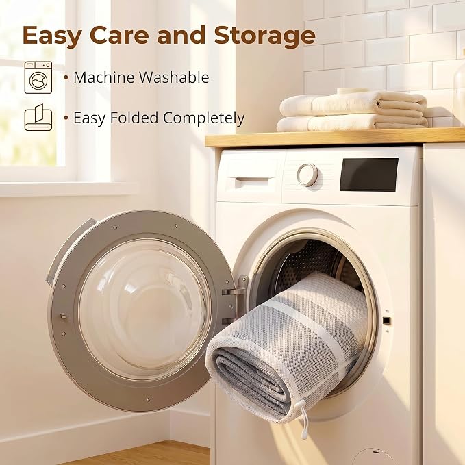 OIASKET 108L Cotton Rope Storage Basket for Living Room and Bedroom 25"x16"x16" Woven Laundry Basket, Heavy Duty Bin for Blankets, Pillows & Toys, Pet-Safe & Scratch-Free, Grey and White