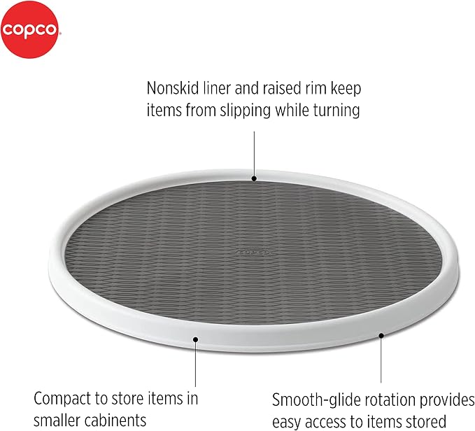 Copco Non-Skid Pantry Cabinet, 9-Inch, White/Gray