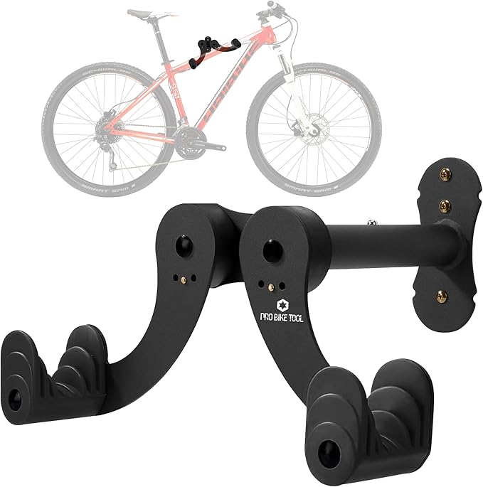 PRO BIKE TOOL Bike Wall Mount - Bike Rack for Garage Wall Mount - Horizontal Bike Storage Rack for Indoor Bicycle Storage - Wall Mounted Bike Hanger for Road, Mountain & Hybrid Bikes