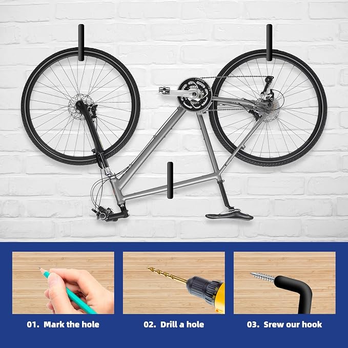 10 Pcs Ladder Hook Screw in Storage Hanger for Garage Wall | Wall Mount Garage Storage Hooks, Heavy Duty Shelf Organizer, For Bike, Foldable Chair, Ladder