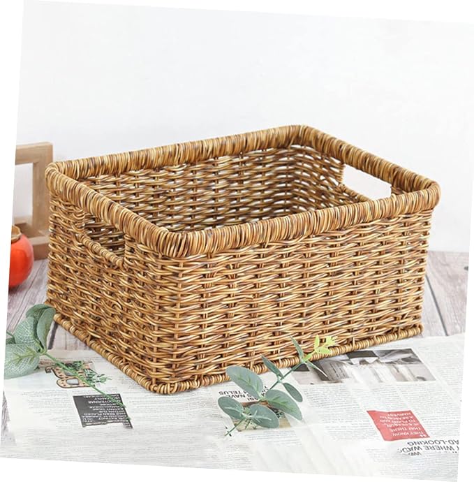 Alipis Material Woven Storage Basket Decorative Desktop Basket for Sundries Boho Style