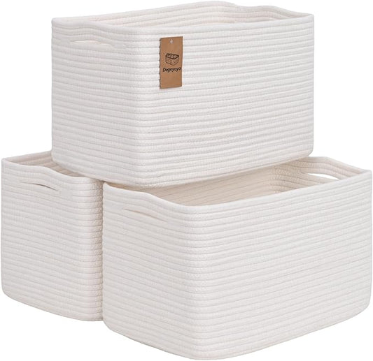 Baskets for Organizing,Storage Baskets,3 Pack Baskets for Shelfves,15"×10"×9" Woven Basket,toy storage bins,bins for organization