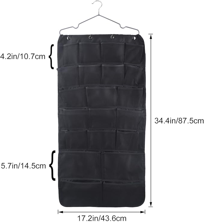Oxford Hanging Closet Organizer for Underwear, Stocking, Bra and Sock, Dual-Sided Space Saving Storage Holder with 42 Pockets