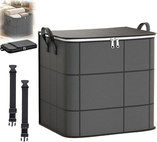 Spacious Moving Foldable Storage Bin with Reinforced Handles & Zipper，M：1 | XXL Foldable Large Capacity Storage Bag for Bedding, Blankets and Seasonal Clothes