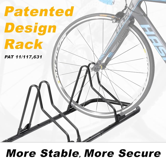 CyclingDeal Bicycle Floor Parking Rack Stand - for Mountain MTB Road Bike - Indoor Home Garage Storage - Classic 6 Bikes