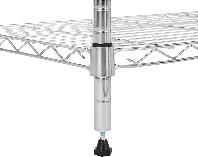 Amazon Basics 5-Shelf Adjustable Storage Shelving Unit for Garage, Steel Wire Rack, 200 Pound Loading Capacity per Shelf, 23.2" x 13.4" x 60", Chrome Finish