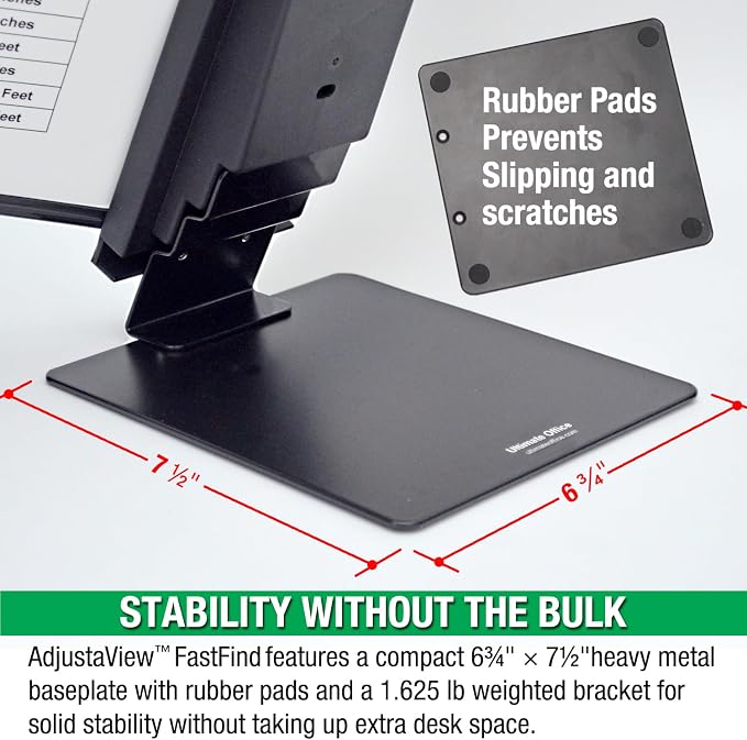 Ultimate Office FASTFIND 10-Pocket Desk Reference Display Organizer, Colors | Compact, Heavy-Duty Weighted Metal Base Keeps Your Display Organizer Firmly in Place. Flip to Find Your Documents in Seconds