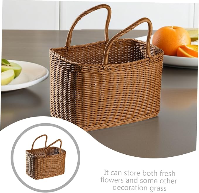 Hemobllo 1pc Decorative Woven Basket for Storage and Flower Arrangement Elegant Rattan Design Multi-functional Indoor Use for Home and Wedding Decor