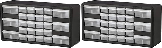 Akro-Mils 26-Drawer Plastic Drawer Storage Cabinet for Garage Organization, Bead Organizer, Building Bricks Storage, Teacher Toolbox, Makeup Organizer, 20-Inch W x 6-Inch D x 10-Inch H, 10126 Black