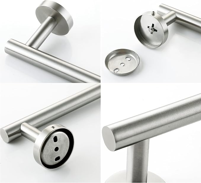 Nolimas Brushed Nickel Bath Towel Bar Single Bars Towel Rack Rod Classic Wall Mounted SUS304 Stainless Steel Toilet Kitchen Bathroom Towel Holder Towel Shelf Single Layer,24 inches-2 Pack