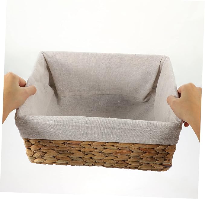 Cabilock Woven Straw Storage Basket for Organizing Sundries Decorative Basket for Bathroom Home Decor Natural Handmade Design for Items Chic Farmhouse Style