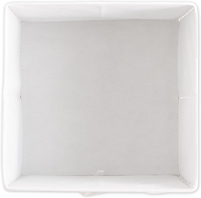 DII Collapsible Storage Organizer Bin, Small, 11" Cube, White, 4 Count