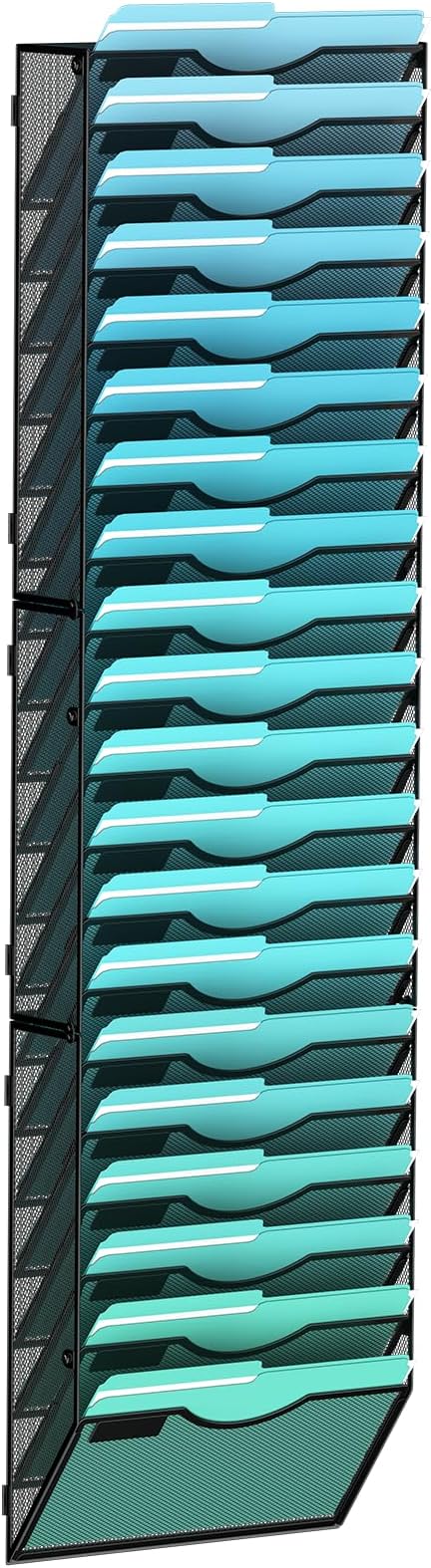 Gawerk 20-Tier Wall File Organizer Hanging Wall File Holder Wall Mount Paper Folder Organize