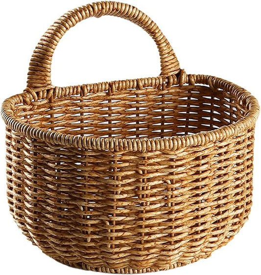 Hand-woven Rattan Storage Basket, 150cm, for Decorating Gardens, Balconies, Terraces, Corridors, and Living Rooms, with Integrated Handle for Easy Hanging