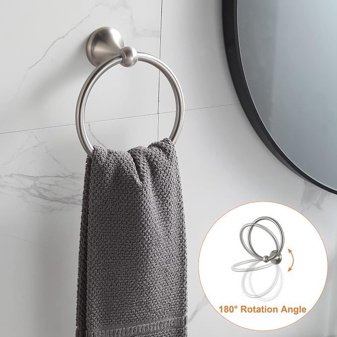 BGL Bathroom Hardware Set Brushed Nickel Adjustable Expandable Bath Towel Bars Bathroom Accessory Set Towel Racks 8-Pieces Wall Mount