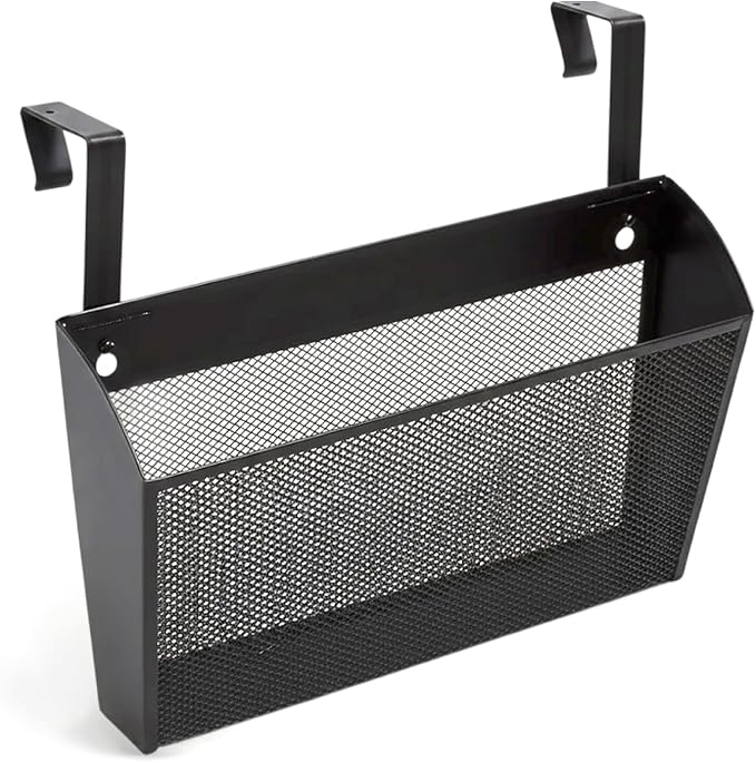 Staples TRU RED Mesh Letter Wall File, 1 - Pocket, Black - Wall - Mounted File Organizer for Mail, Documents and Quick - Access Storage