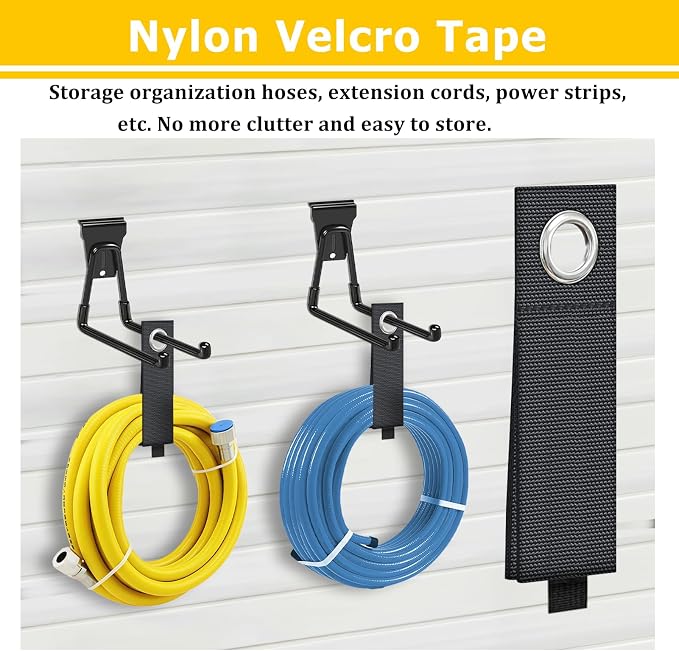 KOFANI 22PK Black Heavy Duty Steel Slatwall Hooks for Panel Storage Rack | Wall Hooks Geavy Duty for Hanging Bike, Ladder, Garden Tools,Broom,Hose，Anti-Slip Coating Garage Wall Organization