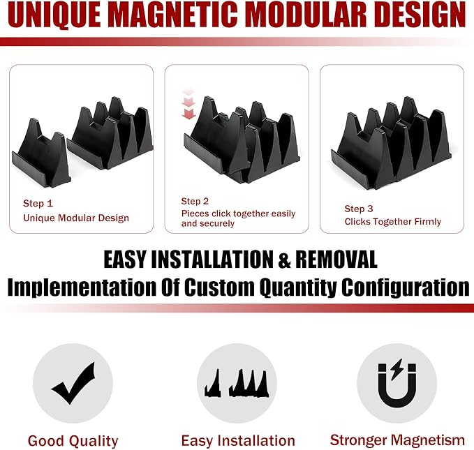 12 pcs Magnetic Modular Wrench Organizer Wrench Holder - Wrenchs Tool Organizers for Tool Drawer Storage, Wrenchs Rack with Metric SAE Labels, Tool Storage Set Holder Festival for Mechanics