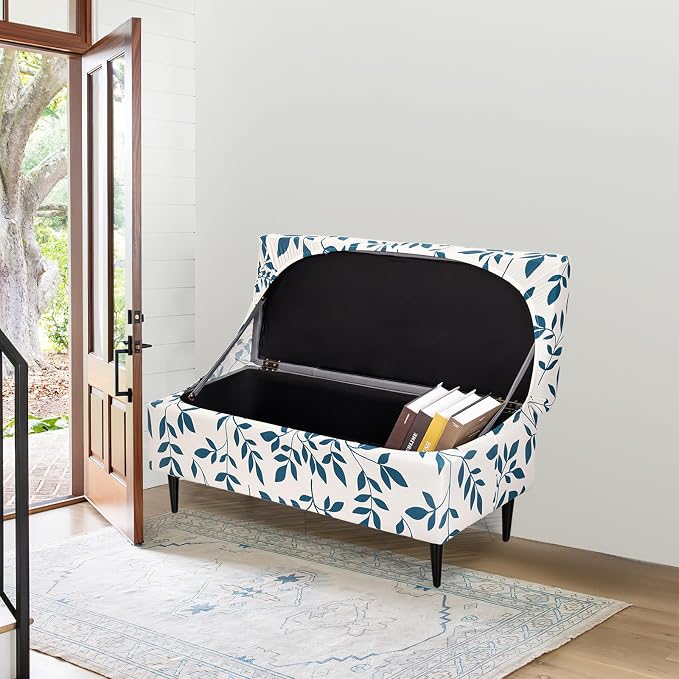 FUANGUI Ottoman Cover Slipcovers Rectangular Folding Stretch | Storage Bench Footrest Sofa Stool Covers Footstool Protector with Elastic Bottom, Removable Washable,Medium