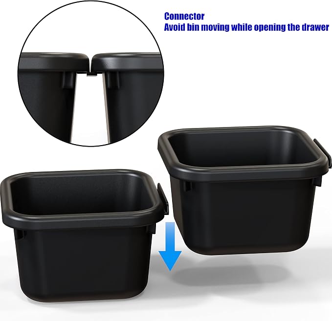 Simple Houseware Interlocking Desk Drawer Bins Organizer, 10 Packs, Black | Great for Makeup Vanity, Bathroom, Office Drawers