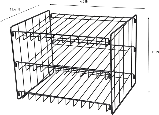 Kitchen Details 3 Tier Can Storage Organizer Rack in Black