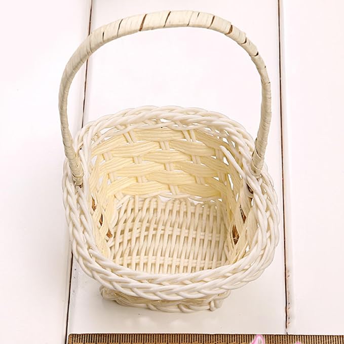 Multi Functional Storage Basket Wicker Flower Basket with Handles Handwoven Baskets Versatile Decoration Thoughtful Gift and Wood