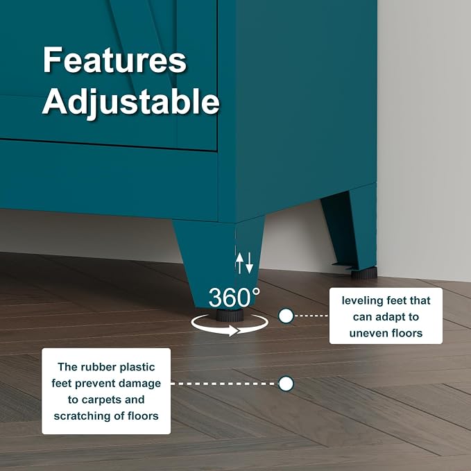 Tall Kitchen Pantry Storage Cabinet,Metal Blue Cabinets With Doors and Adjustable Shelves,Garage Storage Cabinets,Large Steel Shop Cabinet With Lock,Lockable Tool Cupboard For Living Room (Blue)