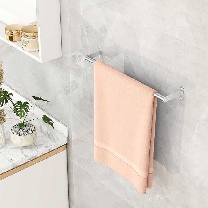 MKO Towel Bar for Bathroom Wall, 16 Inch Towel Rod Rack, Brushed Nickel | Heavy Duty Stainless Steel, Towel Racks for Bathroom, Wall Mounted, Hand Towel Holder