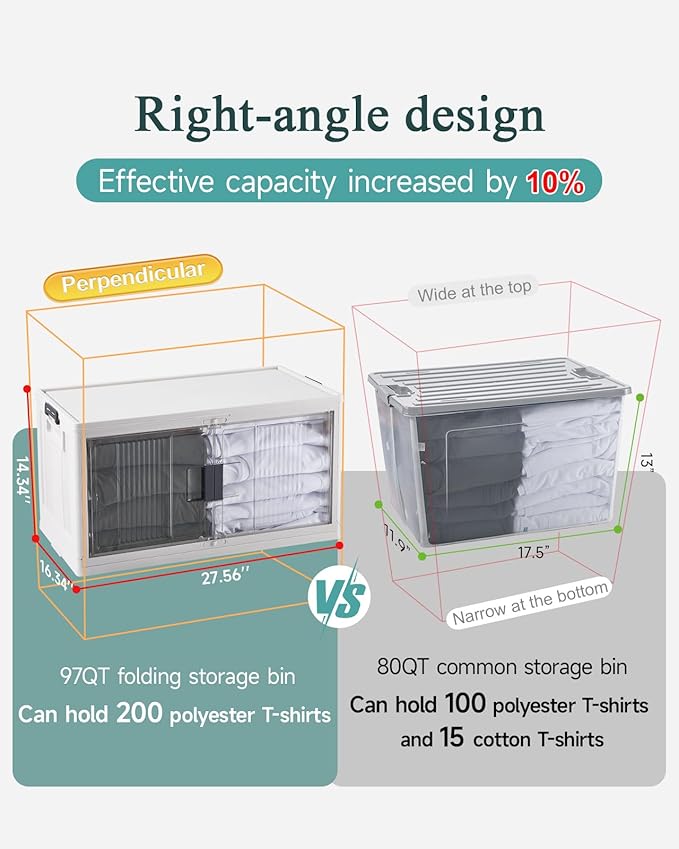 OlarHike 97QT Storage Bins with Lids for Closet, Garage, Shelves, 3 Pack | Multi-Lid, Lockable Cabinet, Large, Doors & Wheels, School, Office, Foldable Container, Stackable Organizers, Plastic Drawers