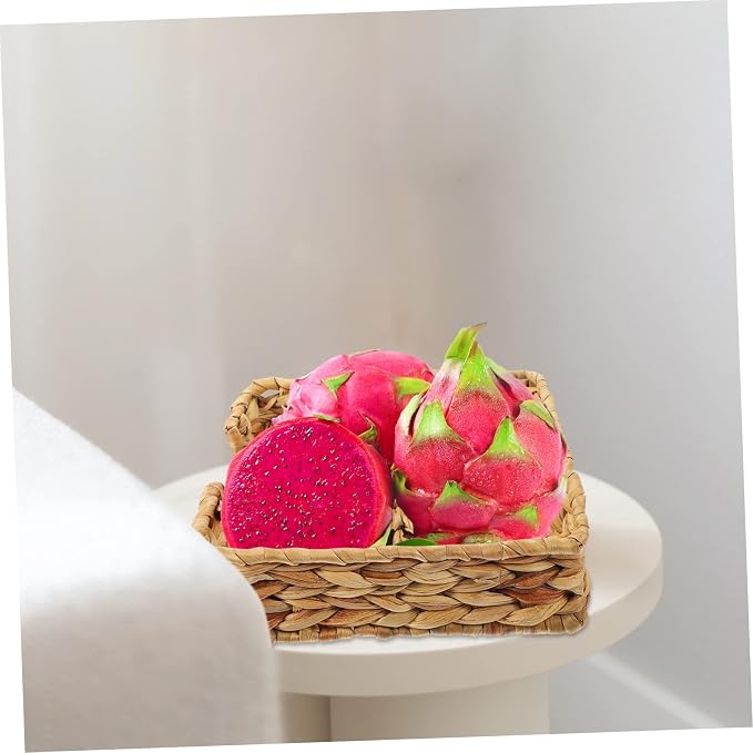MAGICLULU Storage Basket Square Woven Craft Organizer for Desk Home Decorative Sundries Holder for Snacks and Small Items Natural Straw Design