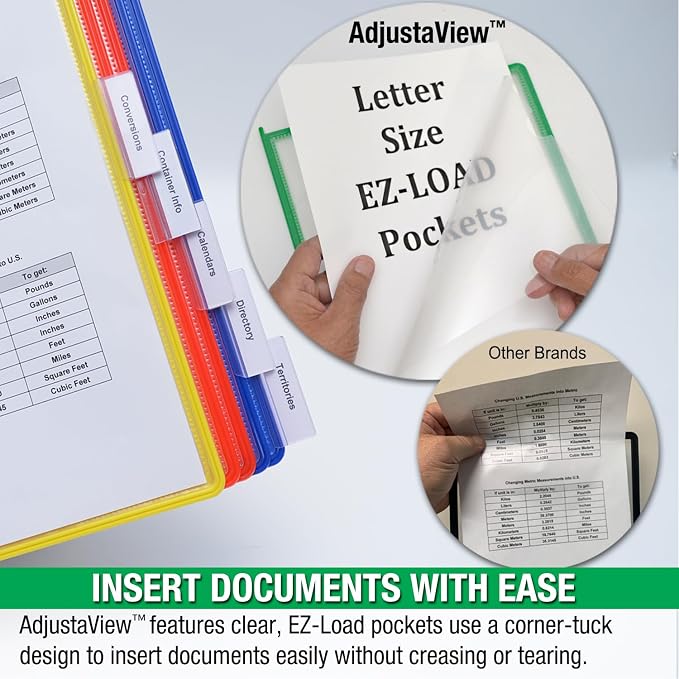 Ultimate Office FASTFIND 10-Pocket Desk Reference Display Organizer, Colors | Compact, Heavy-Duty Weighted Metal Base Keeps Your Display Organizer Firmly in Place. Flip to Find Your Documents in Seconds
