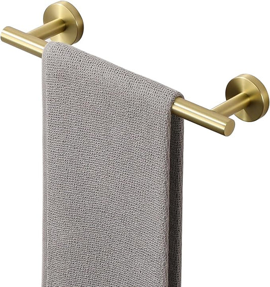 Sayayo Brushed Gold Hand Towel Holder for Bathroom, 12 Inch Towel Bar Towel Rack for Kitchen, Towel Ring Towel Rod Wall Mount SUS304 Stainless Steel (Hanging Length 9-Inch)