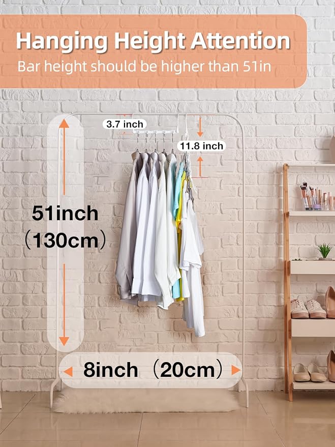 HOUSE DAY Space Saving Hangers 16 Pack, Closet Organizers and Storage | Closet Organizer Space Saver, Multifunctional Hangers for Small Closet, College Dorm Room Essentials for Girls, White
